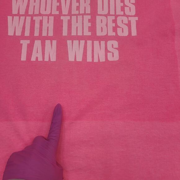 Vintage 90s Funny Sun-Bathing Shirt Womens XL 21x26 Pink USA - Picture 4 of 16